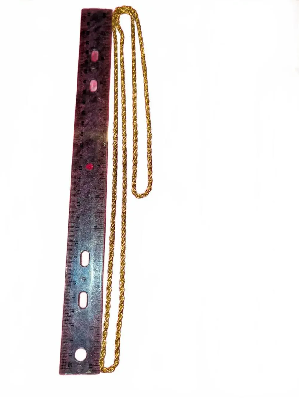 Gold Tone Rope Chain Necklace